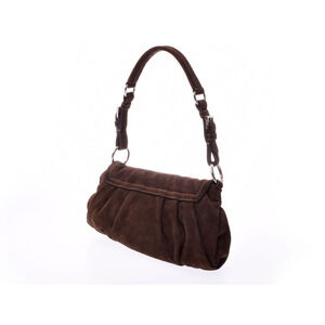 Prada Brown Hobo Suede Shoulder Bag
